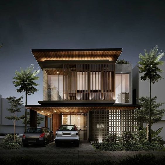 rumah tropis modern 2 Lantai